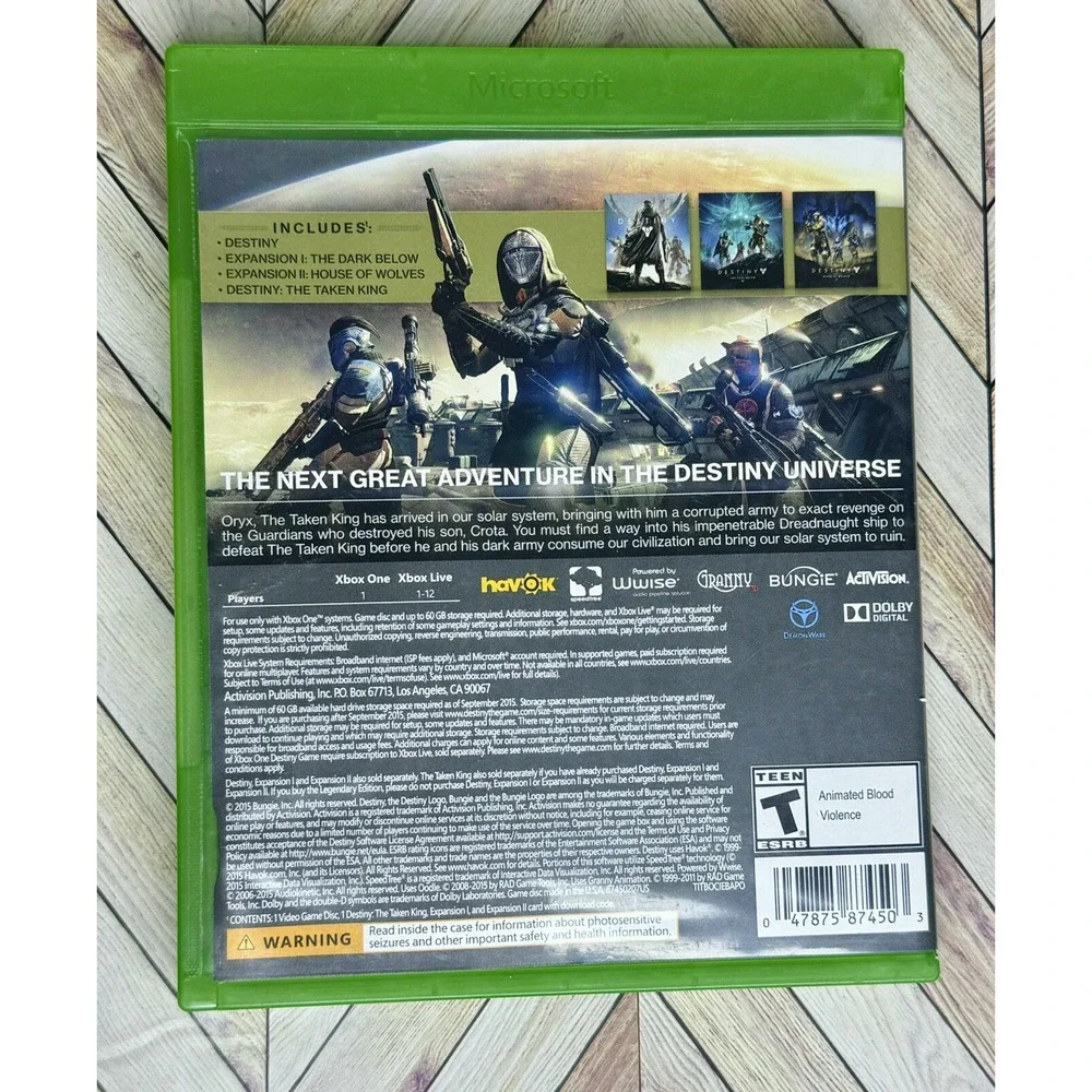 Activision Destiny The Taken King Legendary Edition‎ Xbox One Green Shooter Game